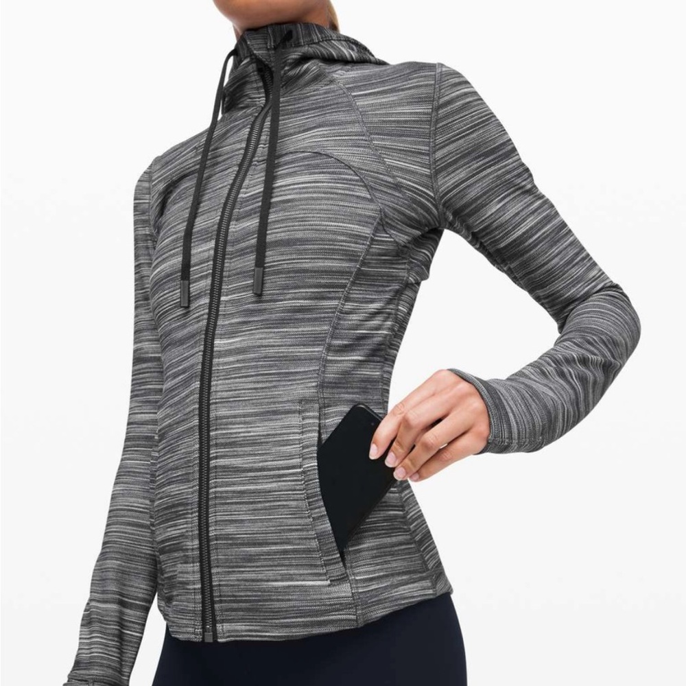 Lululemon Hooded Define Jacket in Heathered Black/White
